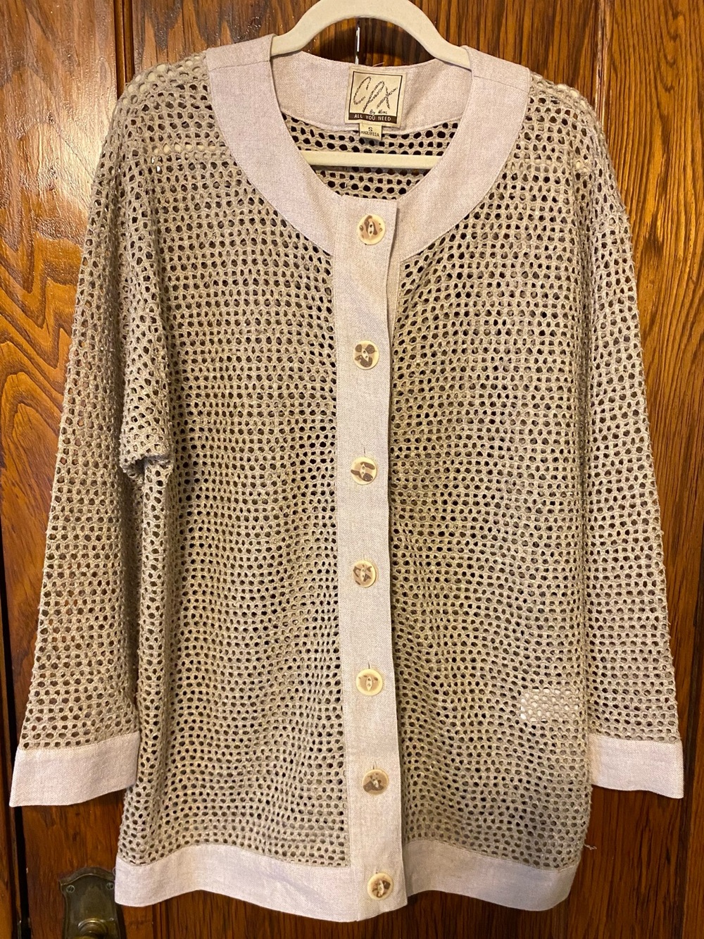VINTAGE CPX By Mimi "ALL YOU NEED" Women's size S, Mesh Button cardigan